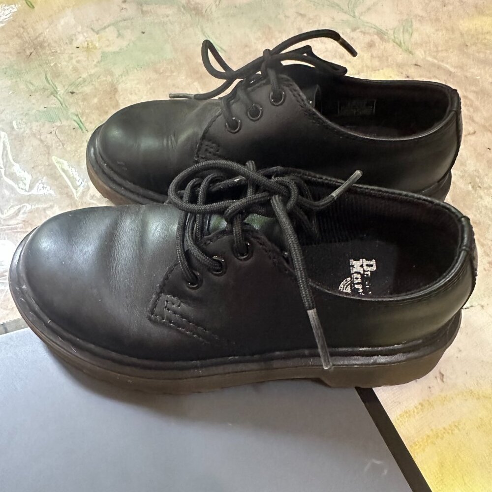Dr Martens Doc Kids Child Leather Black Shoes Size US 12 UK 11 EU 29 1460J SKO50 - Picture 2 of 6